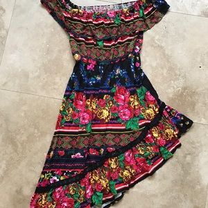 Off shoulder fiesta dress